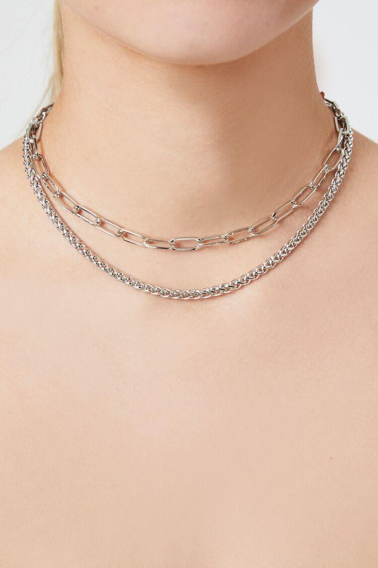 Layered Anchor & Curb Chain Necklace | Forever 21 Product Image