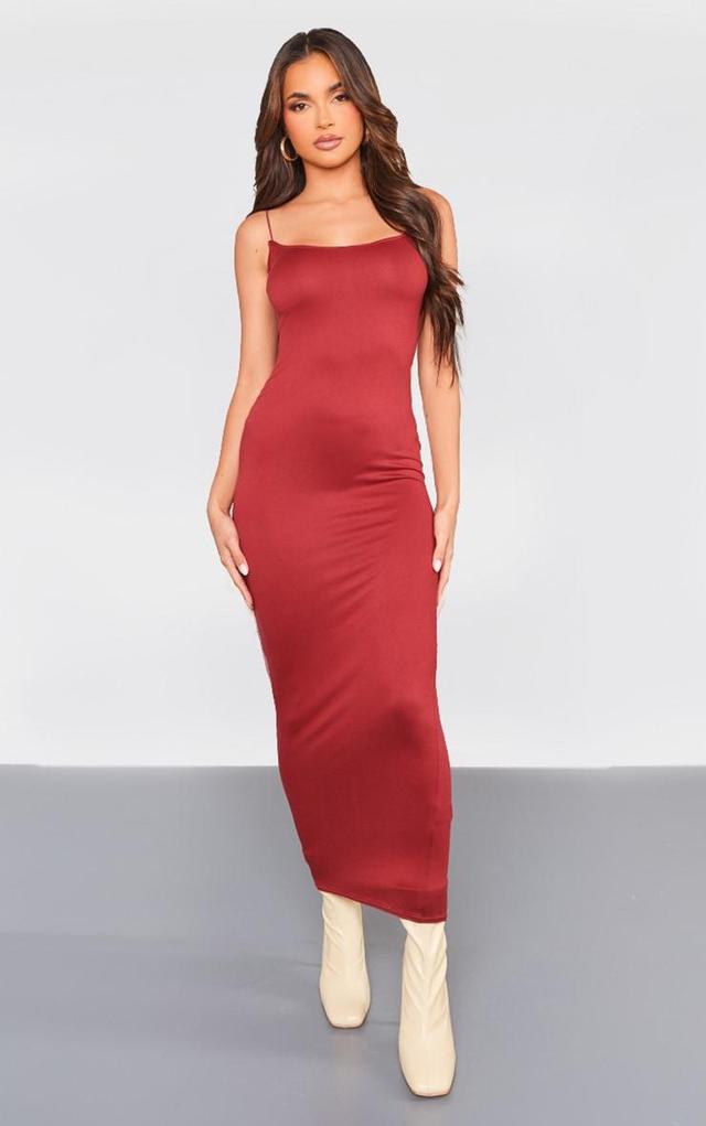 Cherry Red Soft Touch Jersey Slip Midaxi Dress Product Image