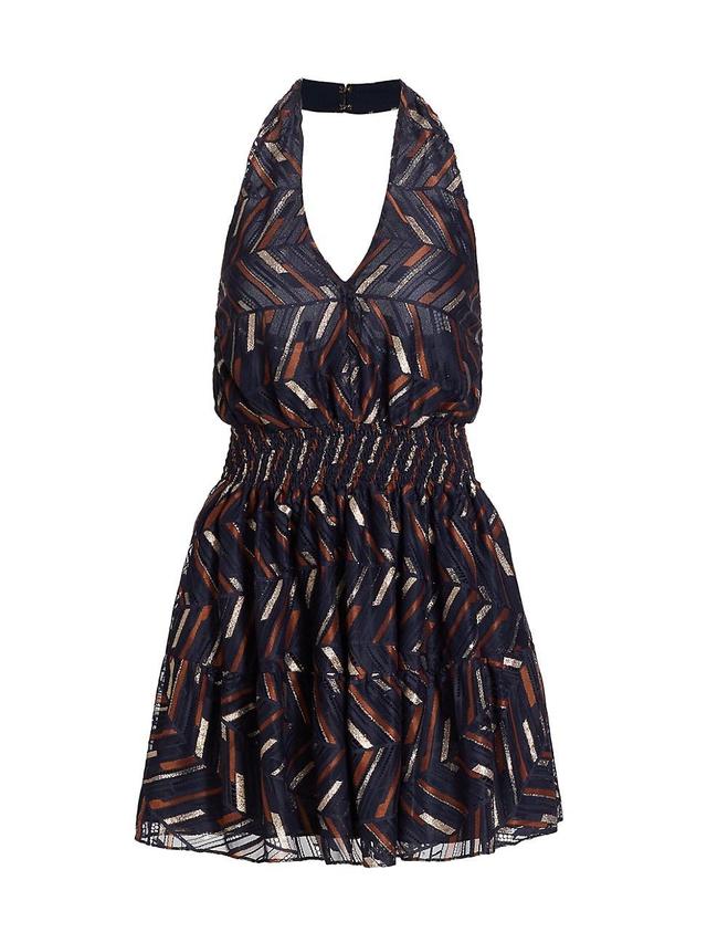 Womens Blanch Chevron Halter Minidress Product Image