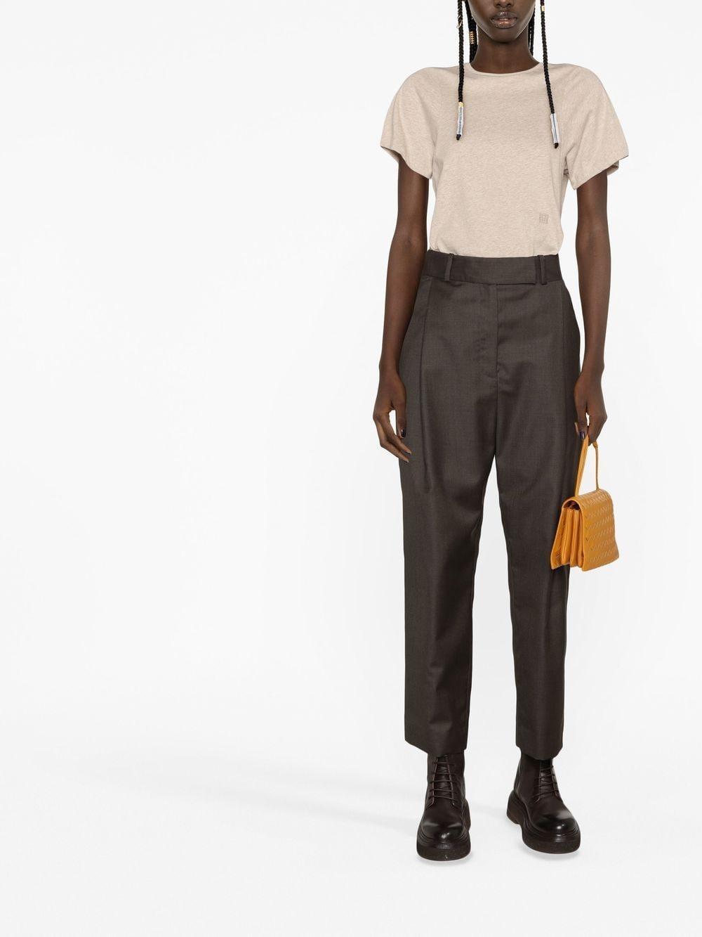 Tapered Wool Trousers In Brown Product Image