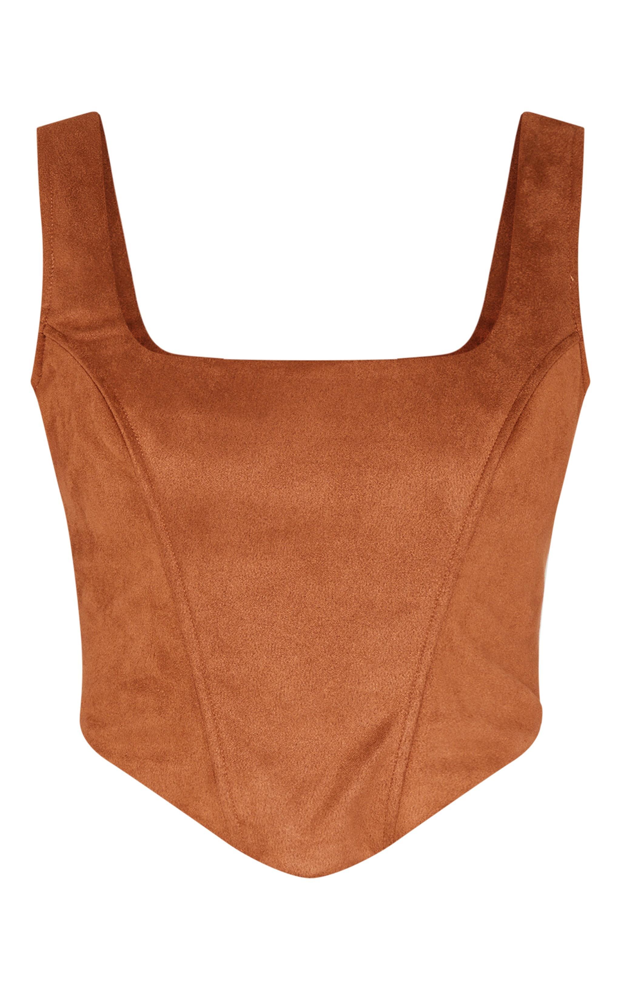 Tan Faux Suede Corset Product Image