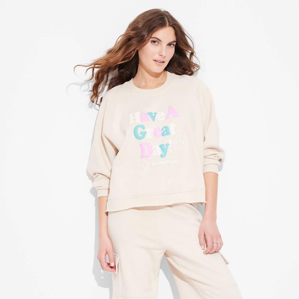 Womens Great Day SmileyWorld Graphic Sweatshirt Product Image