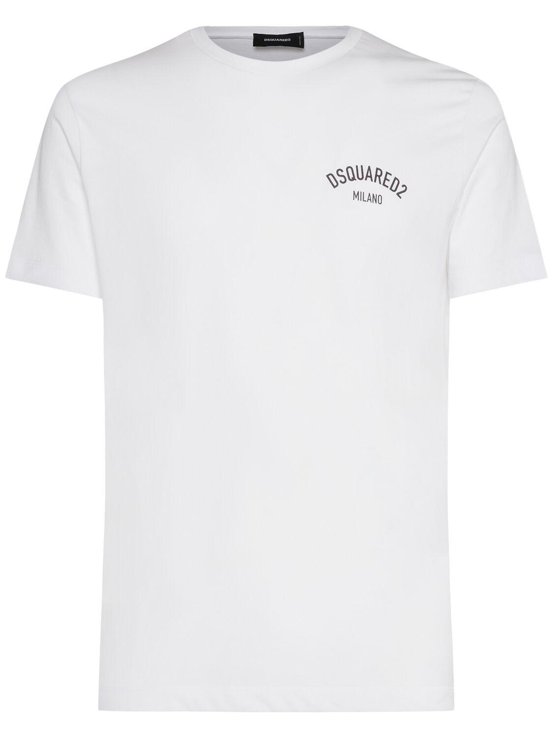 DSQUARED2 Milano Logo Printed T-shirt In White Product Image