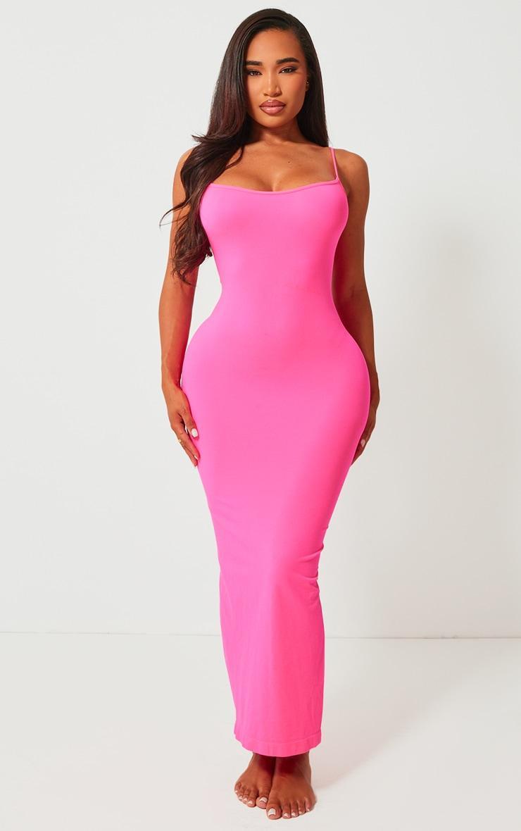 Shape Hot Pink Stretch Seamless Strappy Maxi Dress Product Image