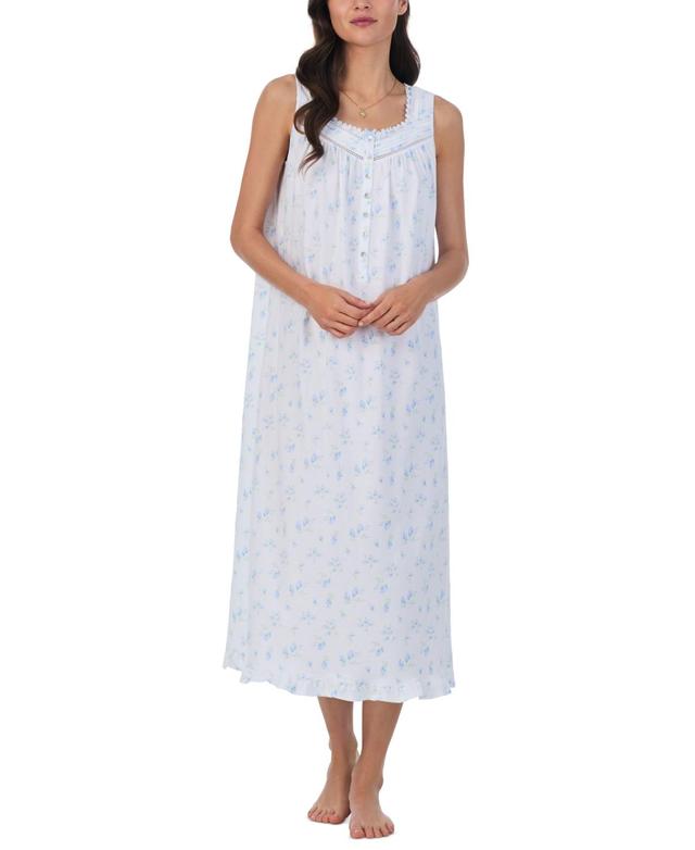 Eileen West Womens Cotton Lace-Trim Nightgown Product Image