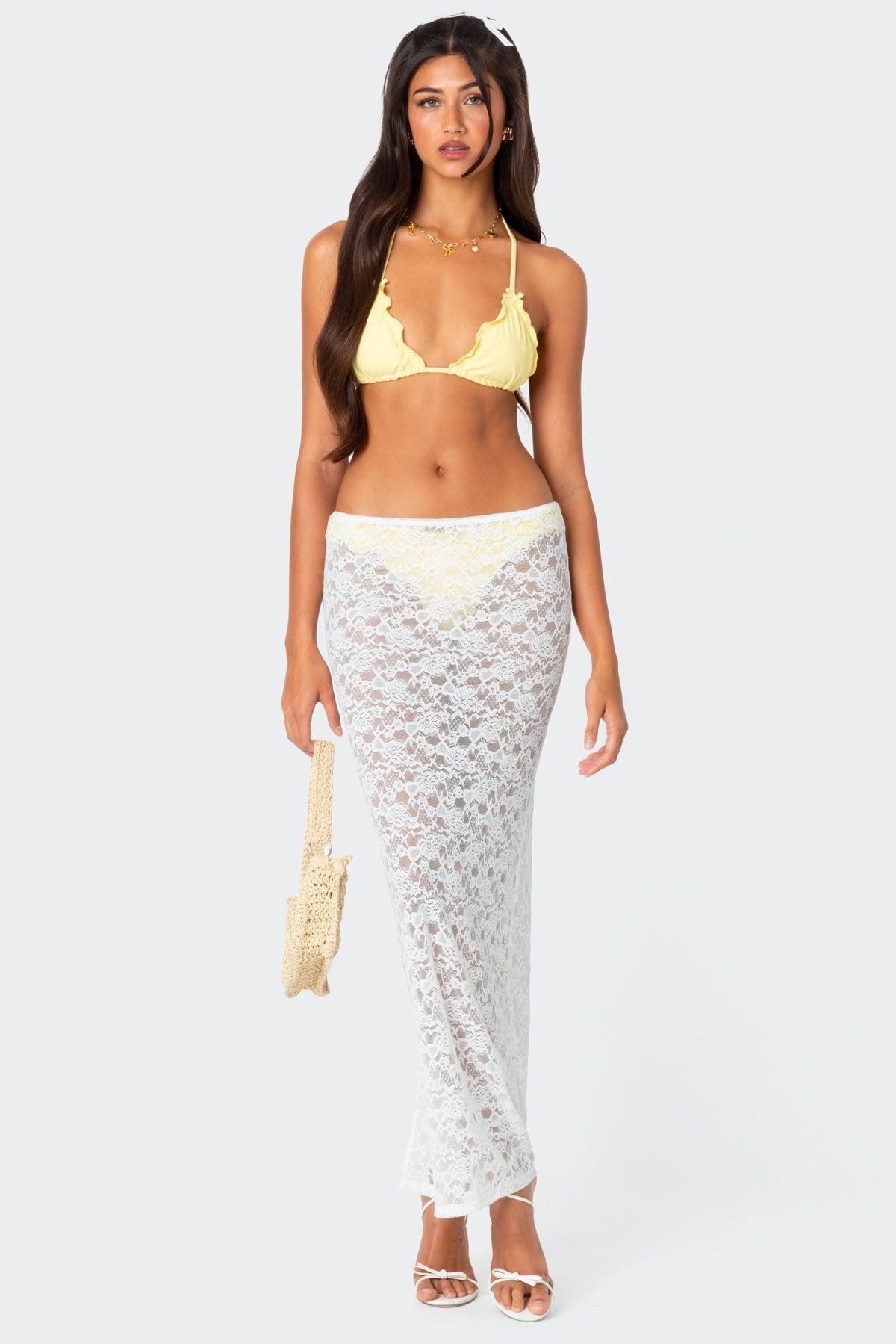 Oceana Sheer Lace Maxi Skirt Product Image