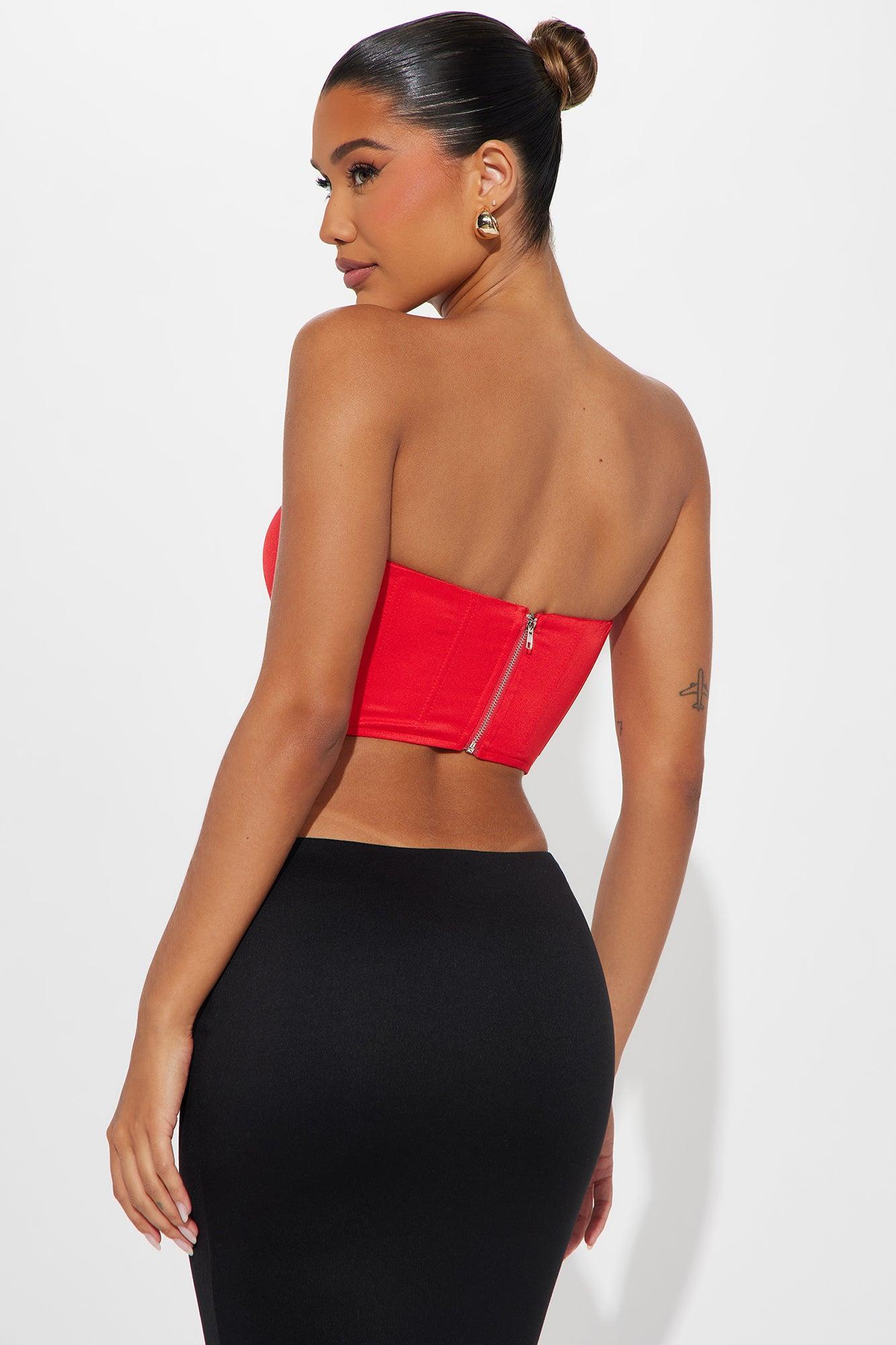 All The Feels Corset Top - Red Product Image