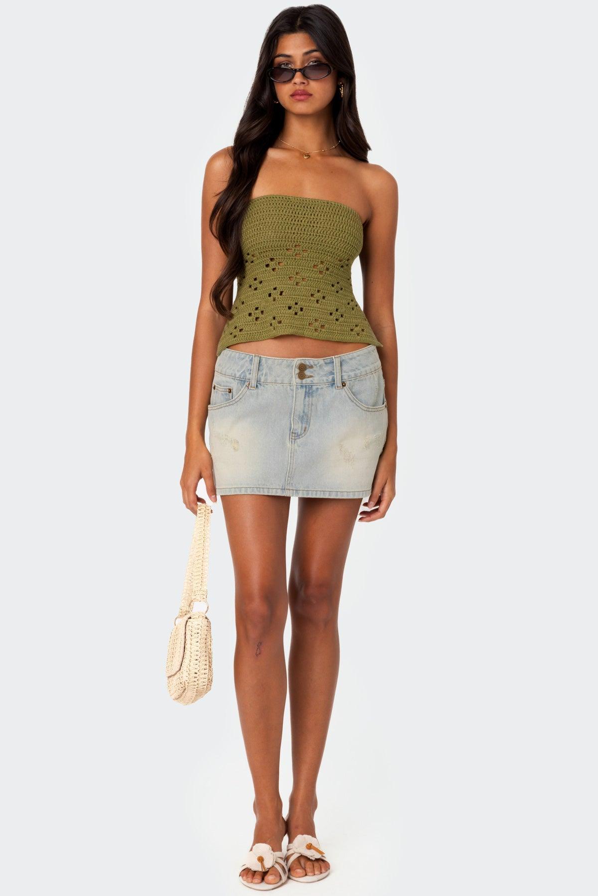 Niki Crochet Strapless Top Product Image