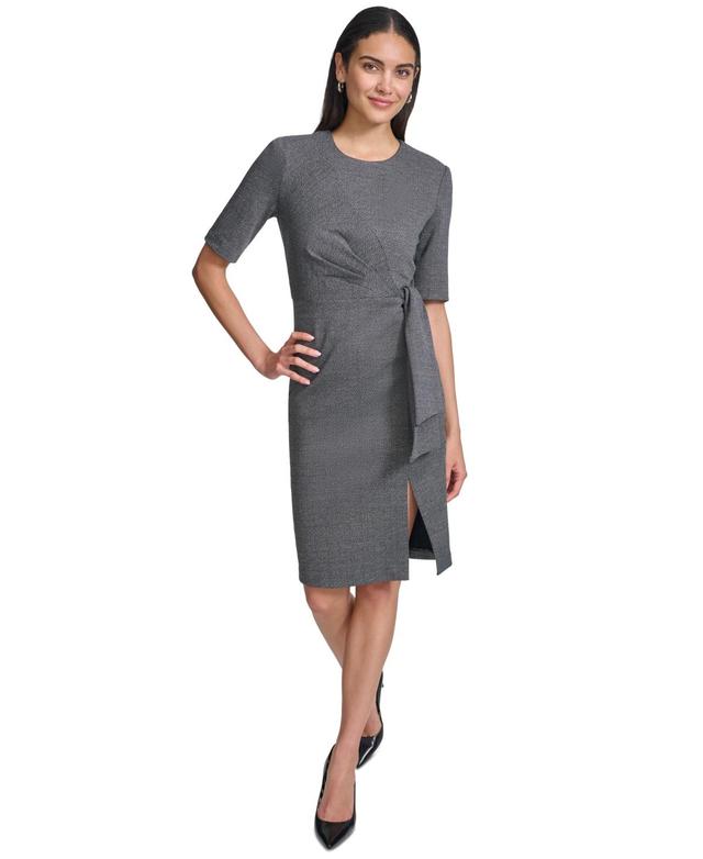 Women's Tie-Front Sheath Dress Product Image