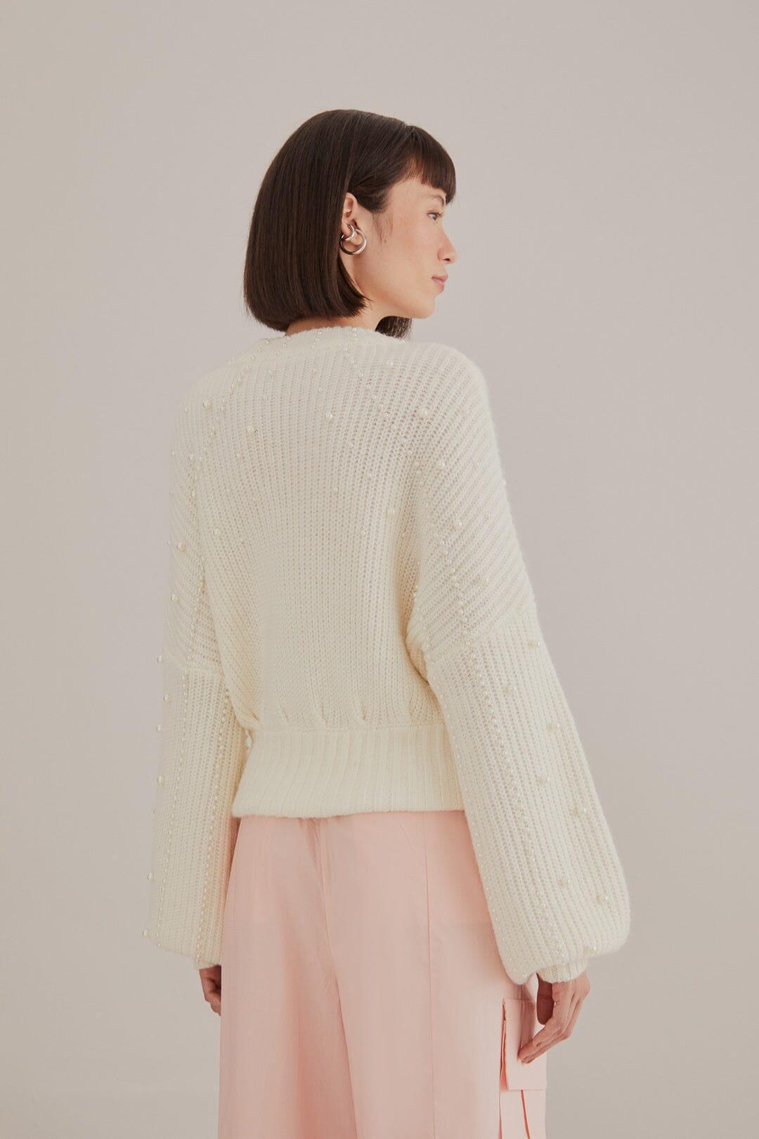 Pearl Embroidered Bubble Sweater Product Image