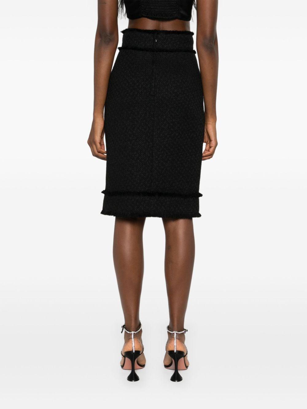 DOLCE & GABBANA Wool-blend Tweed Pencil Skirt In Black Product Image