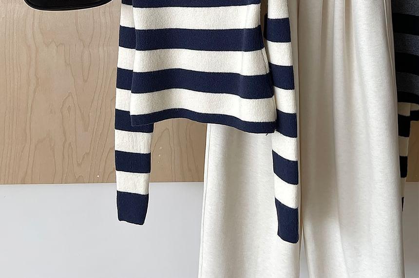 Off Shoulder Striped Sweater Product Image