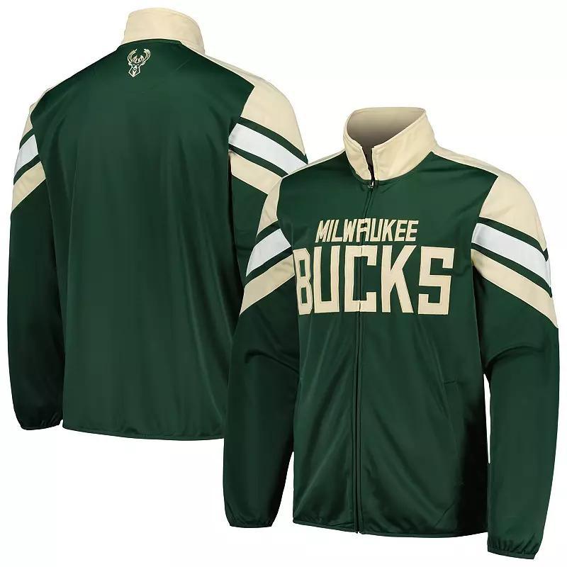 Mens G-III Sports by Carl Banks Hunter Green Milwaukee Bucks Game Ball Full-Zip Track Jacket Product Image