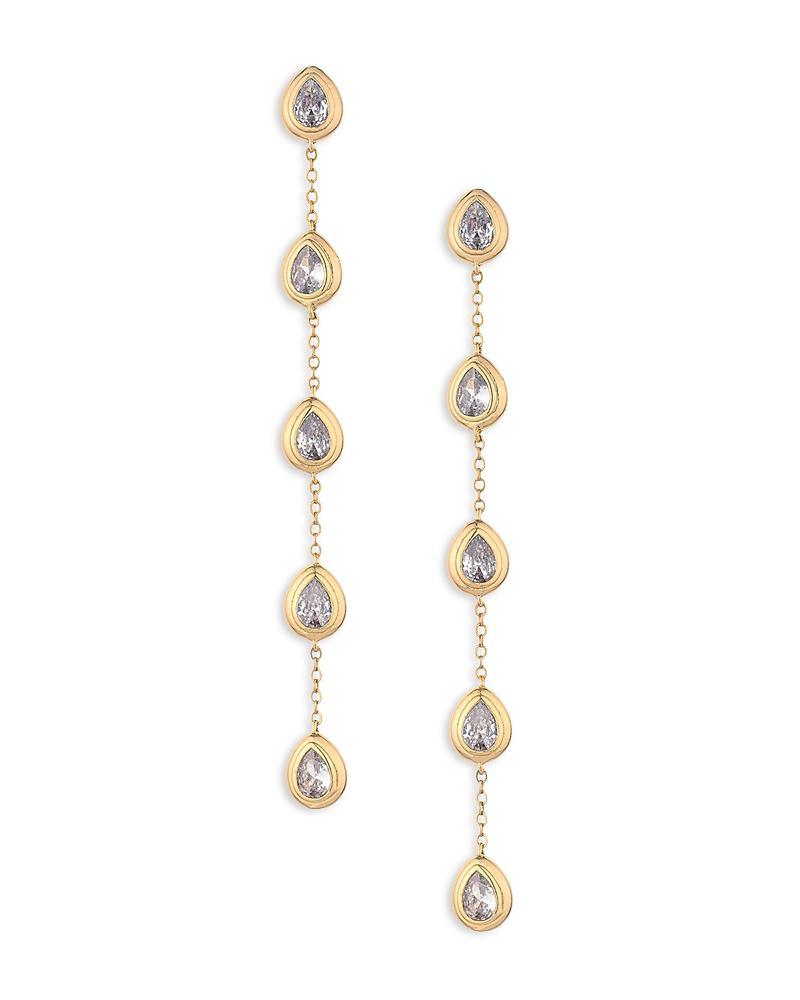 Ettika Crystal Teardrop Linear Drop Earrings Product Image