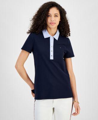 Tommy Hilfiger Womens Contrast Trim Polo Shirt Product Image