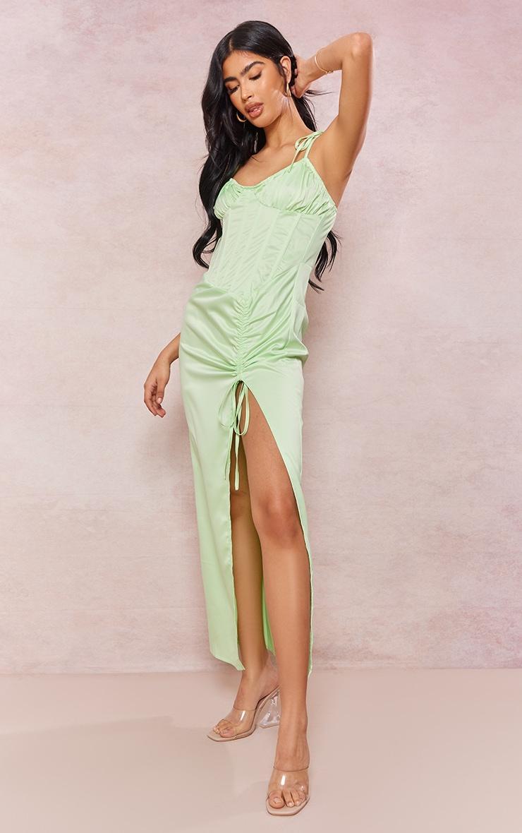  Sage Green Corset Detail Strappy Midaxi Dress product image