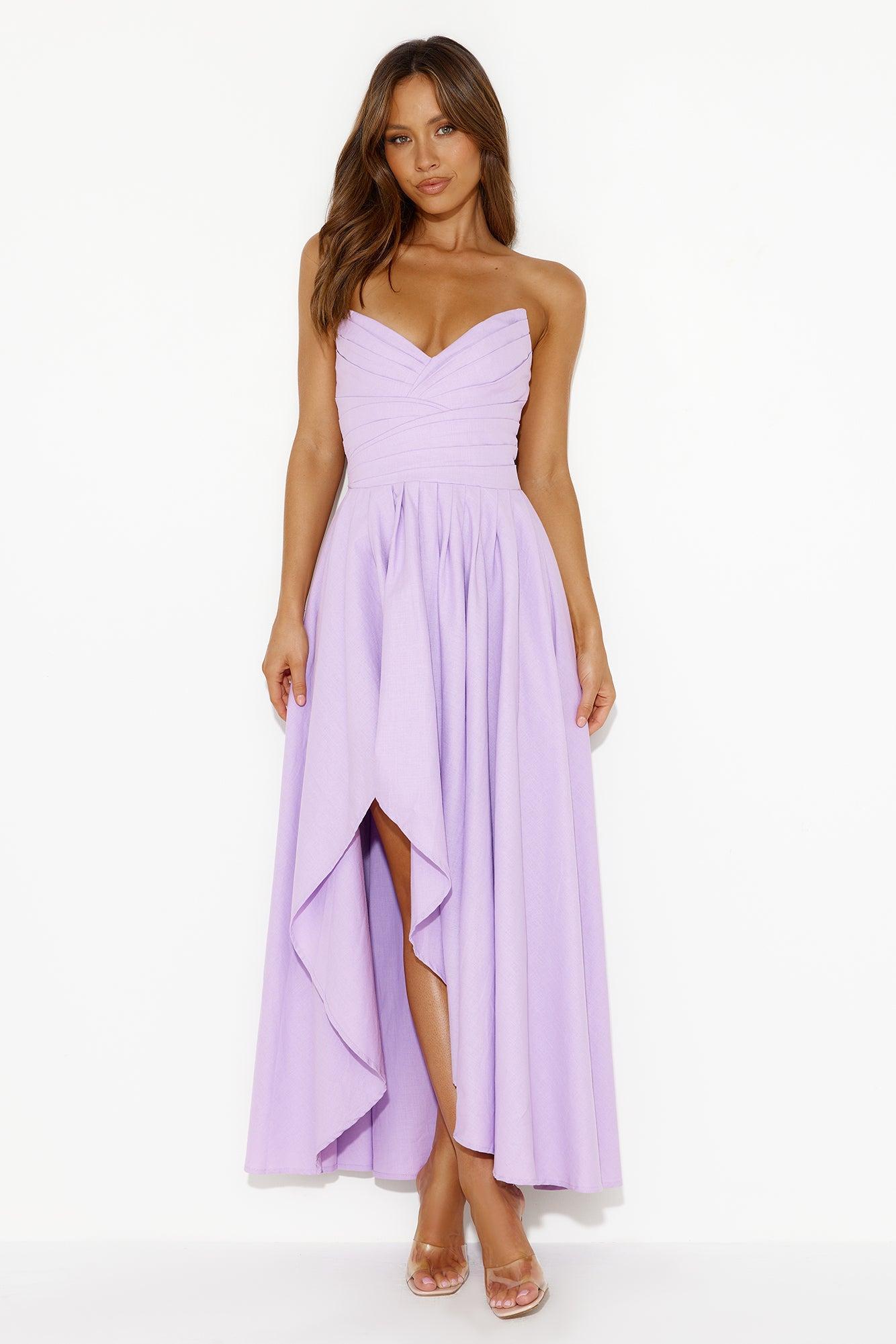 Wise Tales Strapless Maxi Dress Lilac Product Image