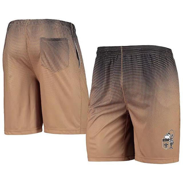 Mens FOCO /Gold New Orleans Saints Historic Logo Pixel Gradient Training Shorts Product Image