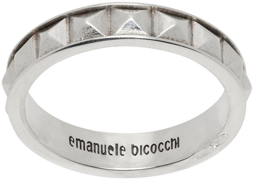 EMANUELE BICOCCHI Silver Pyramid Band Ring In Sterling Silver Product Image