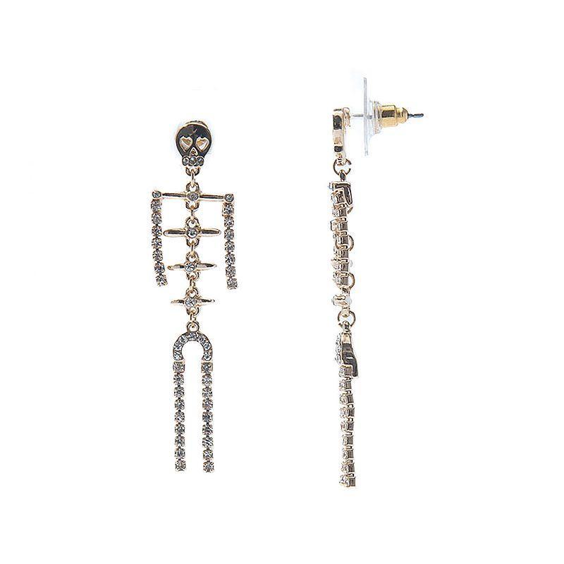 LC Lauren Conrad Pave Skeleton Earrings, Womens, Gold Tone Product Image