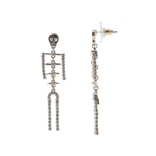 LC Lauren Conrad Pave Skeleton Earrings, Womens, Gold Product Image