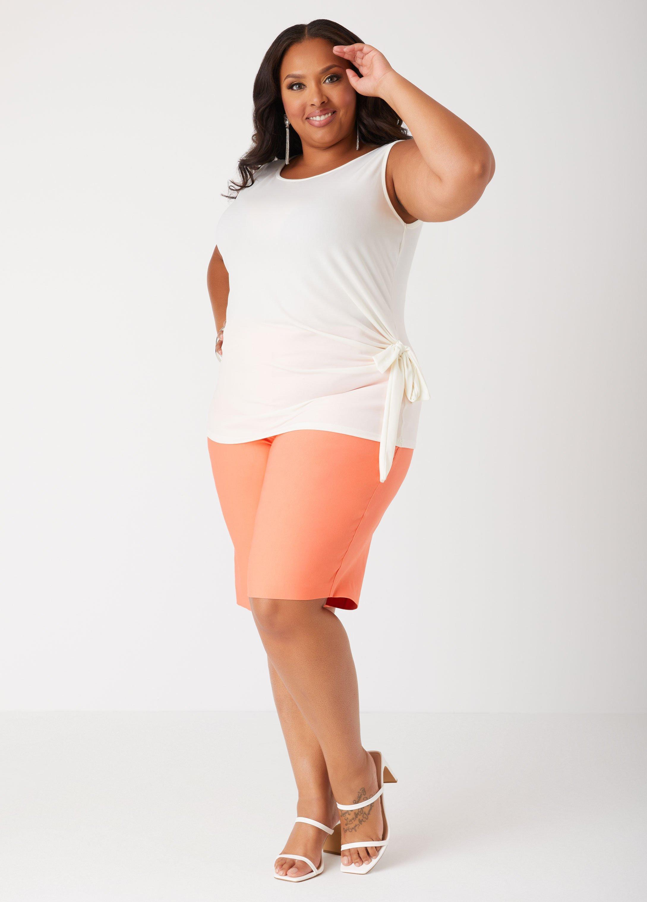 Plus Size Tie Detailed Tank Ashley Stewart Product Image