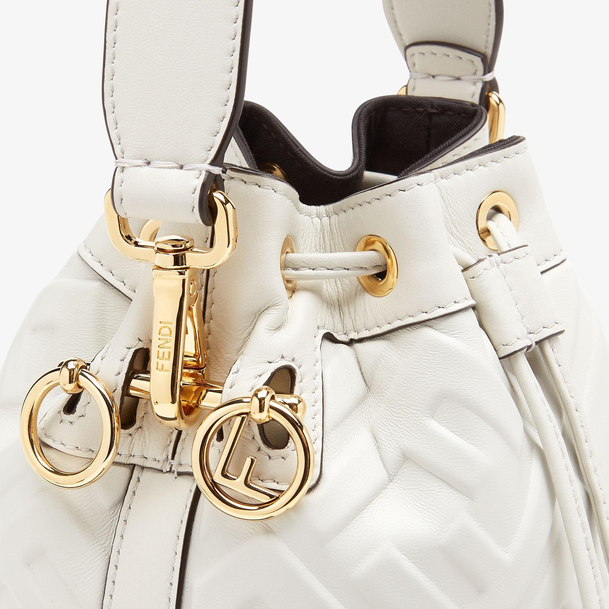 Mon TresorWhite leather mini-bag with FF motif Product Image