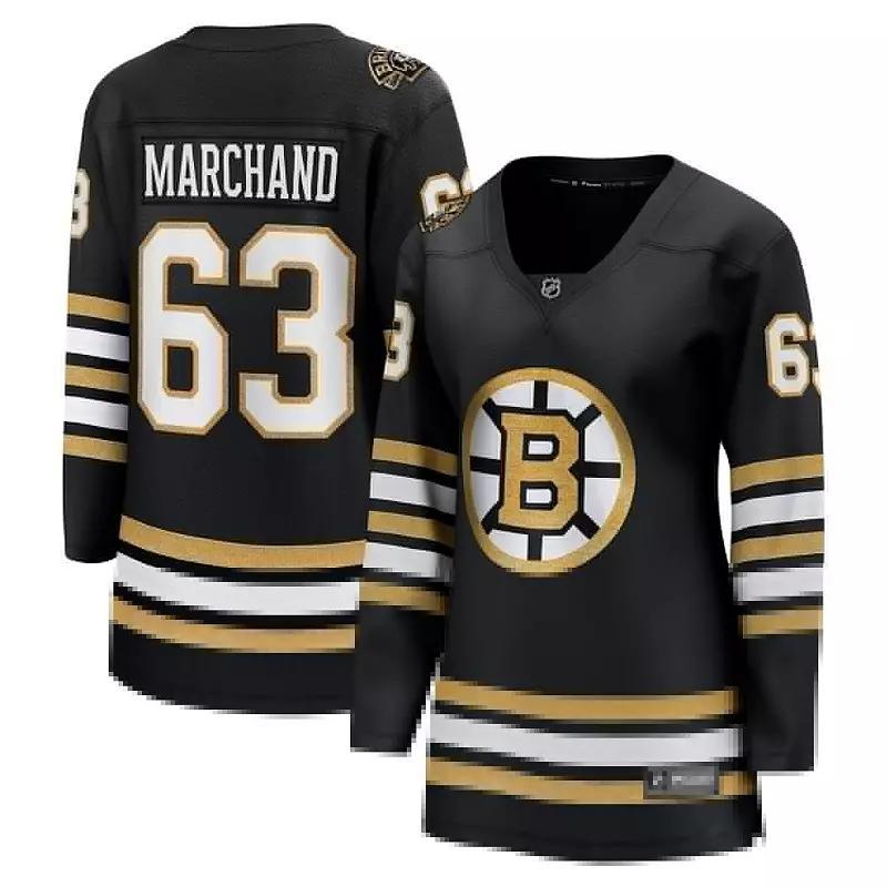 Womens Fanatics Branded Brad Marchand Boston Bruins 100th Anniversary Premier Breakaway Player Jersey Product Image