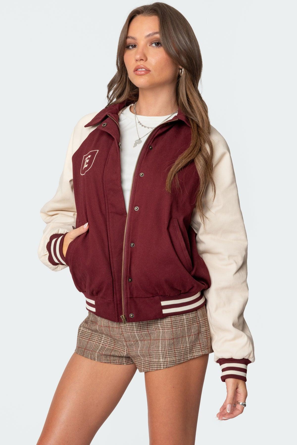 Varsity Oversized Bomber Jacket Product Image