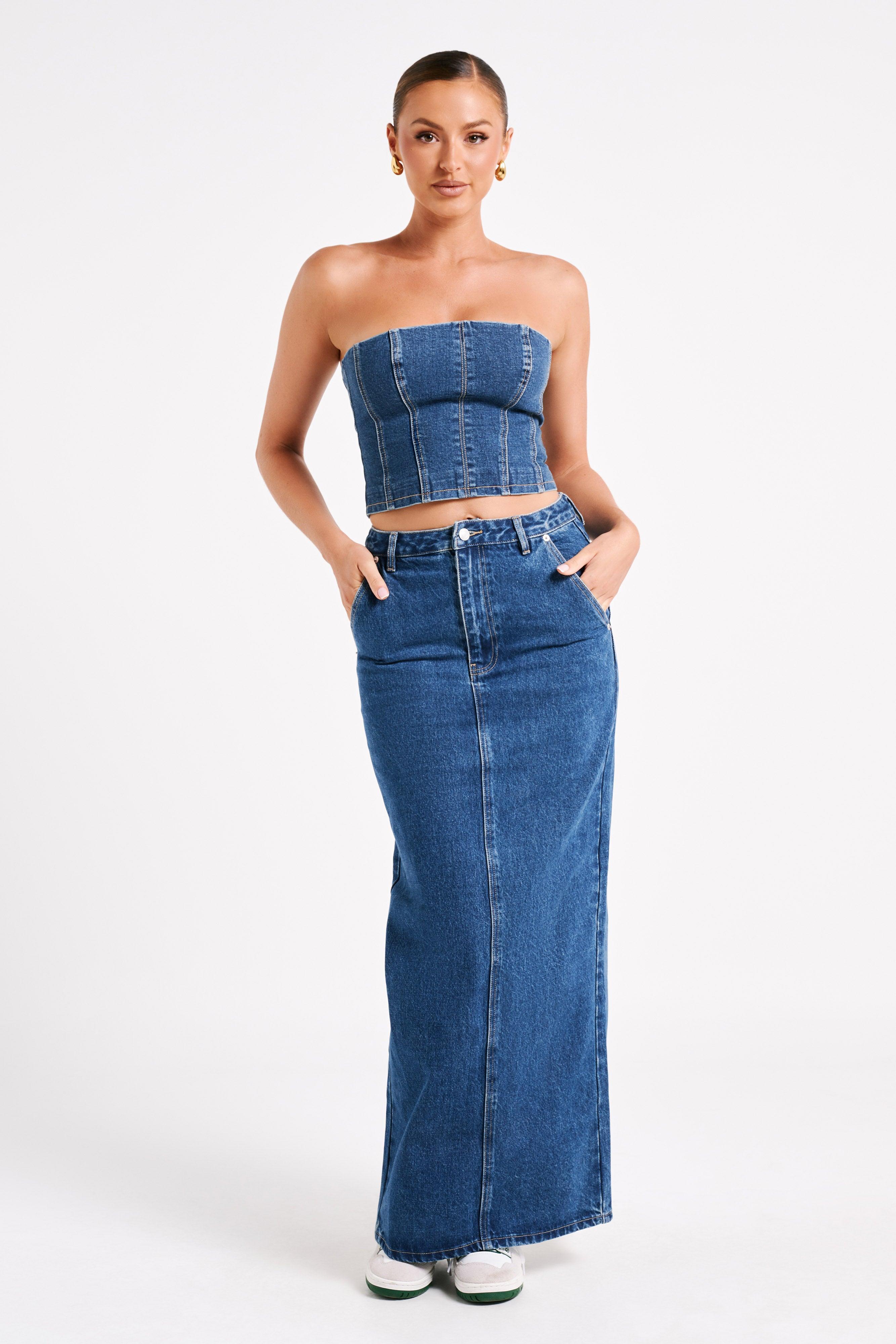 Illona Denim Maxi Skirt - Dark Blue product image