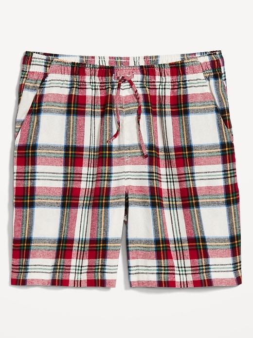 Flannel Pajama Shorts for Men Product Image