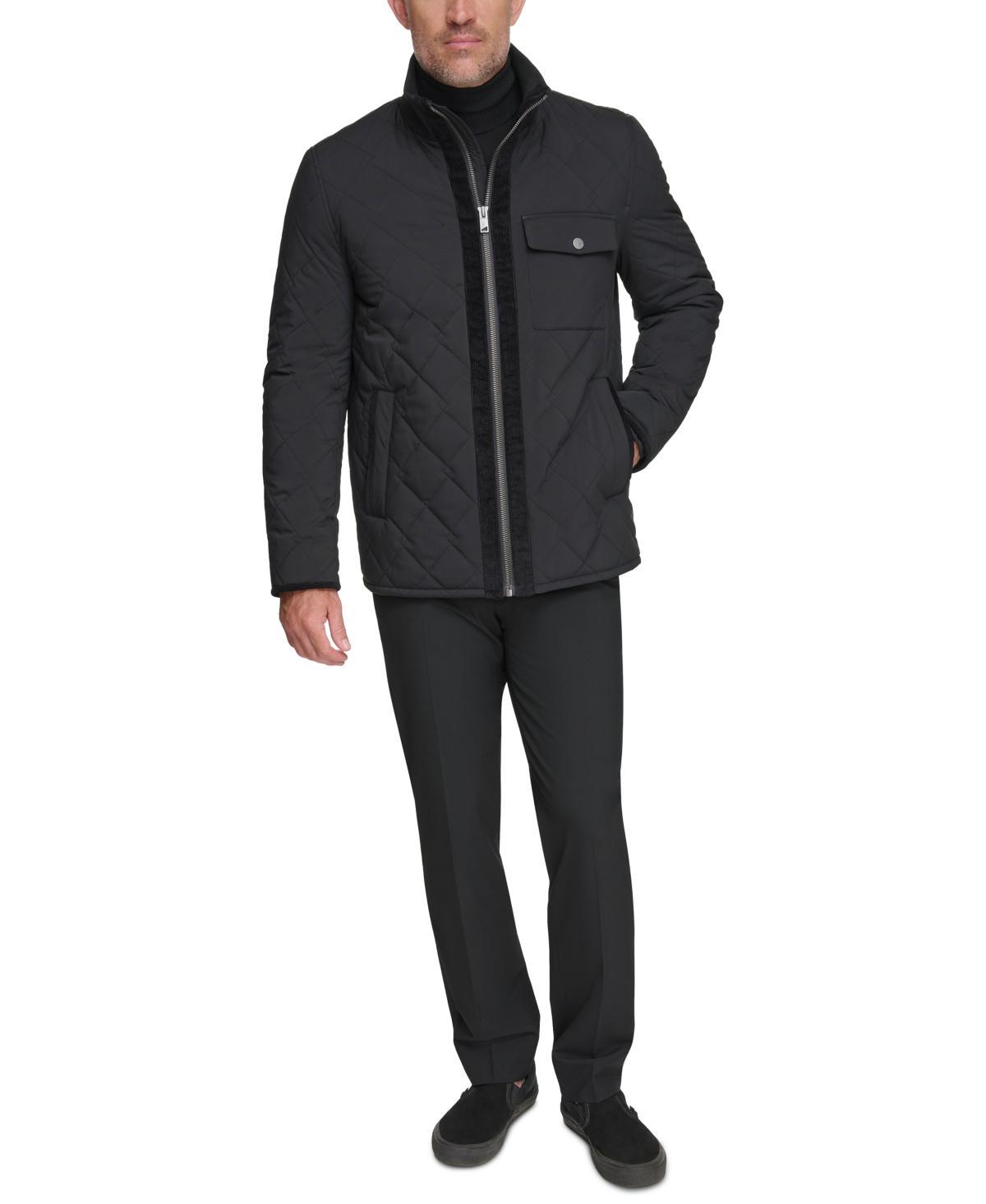 Andrew Marc Amberg Diamond Quilted Corduroy Trim Water Resistant Jacket Product Image