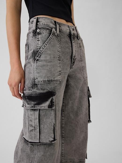 Mid Rise Double Cargo &apos;90s Loose Jeans Product Image