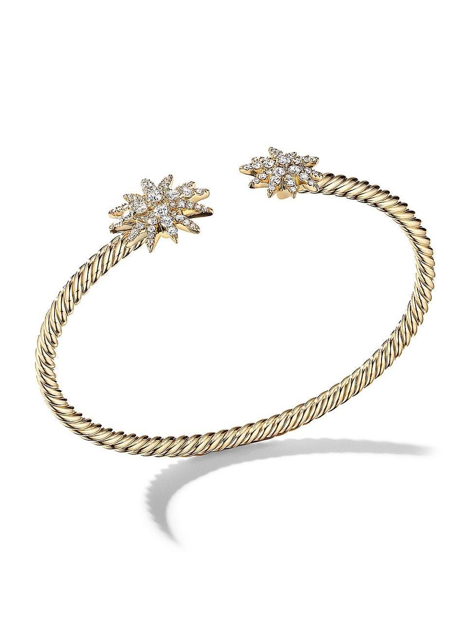 Womens Starburst Cable Bracelet in 18K Yellow Gold Product Image