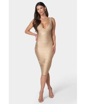 Women's Foiled Bandage Metallic Dress Product Image