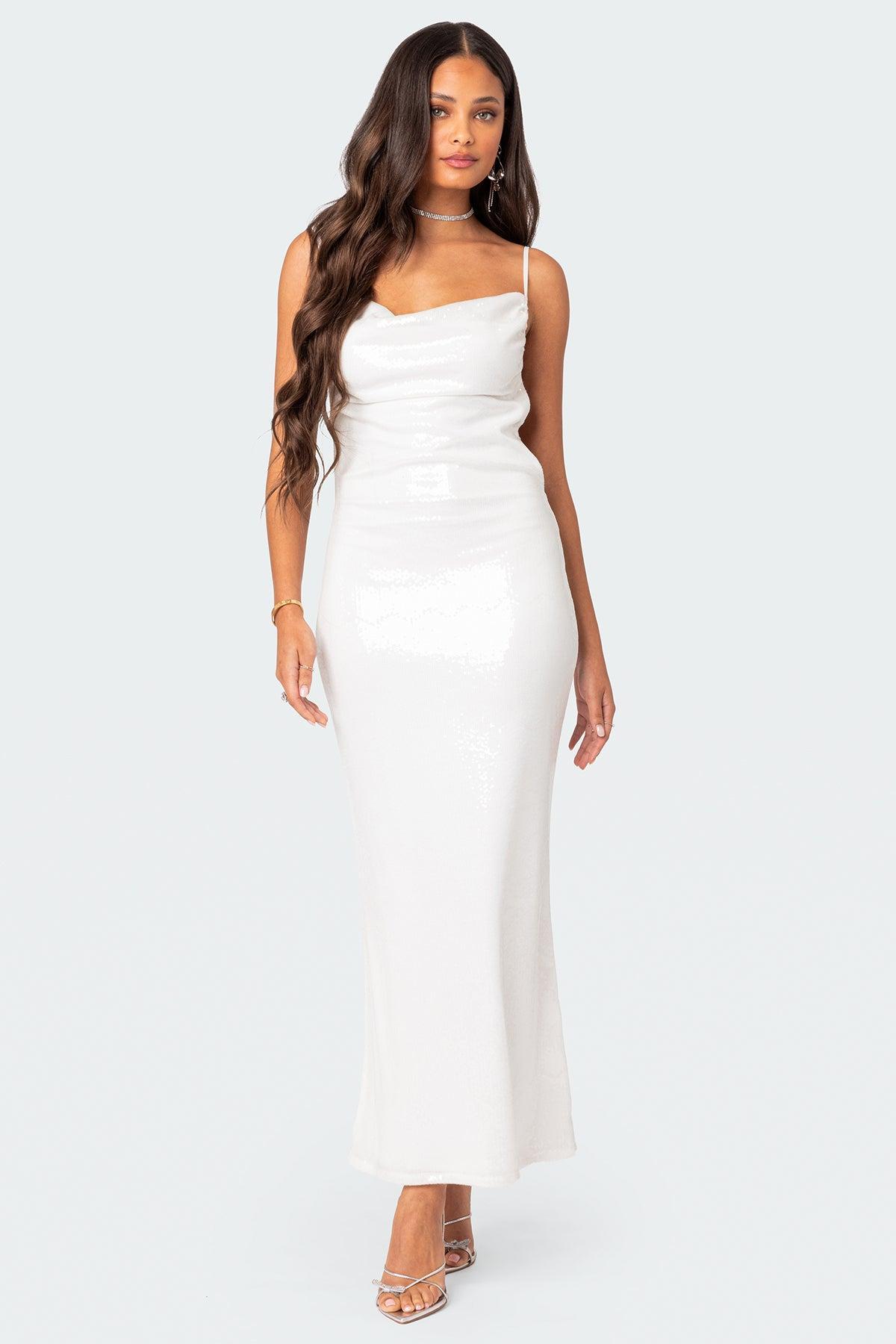 Nellie Sequin Open Back Maxi Dress Product Image