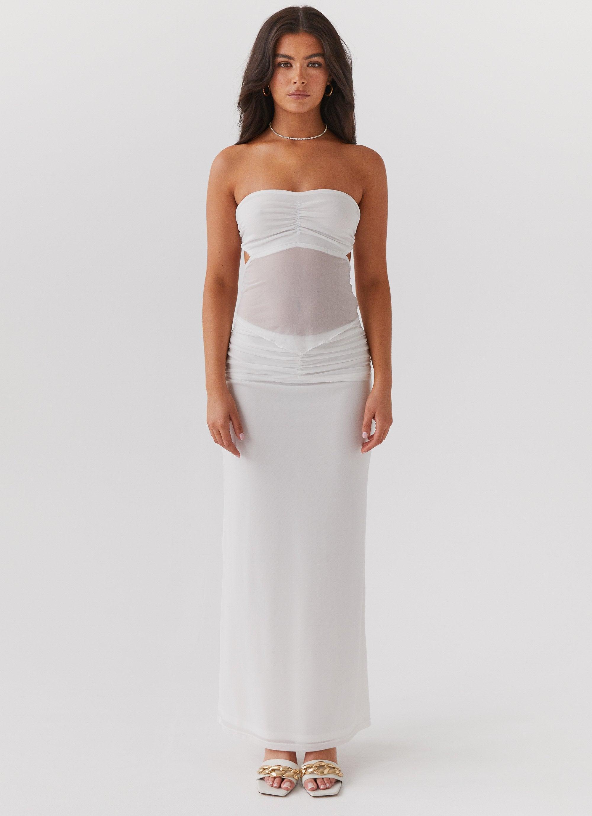 Look At Me Strapless Top - White Product Image