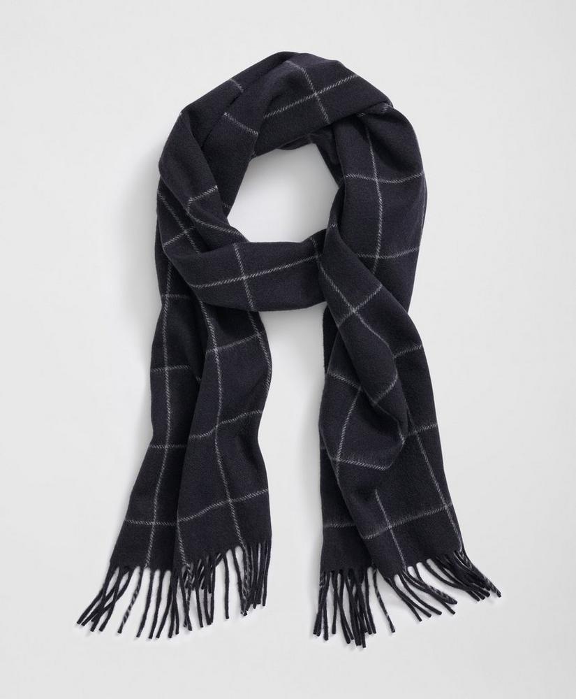 Cashmere Windowpane Fringe Scarf Product Image