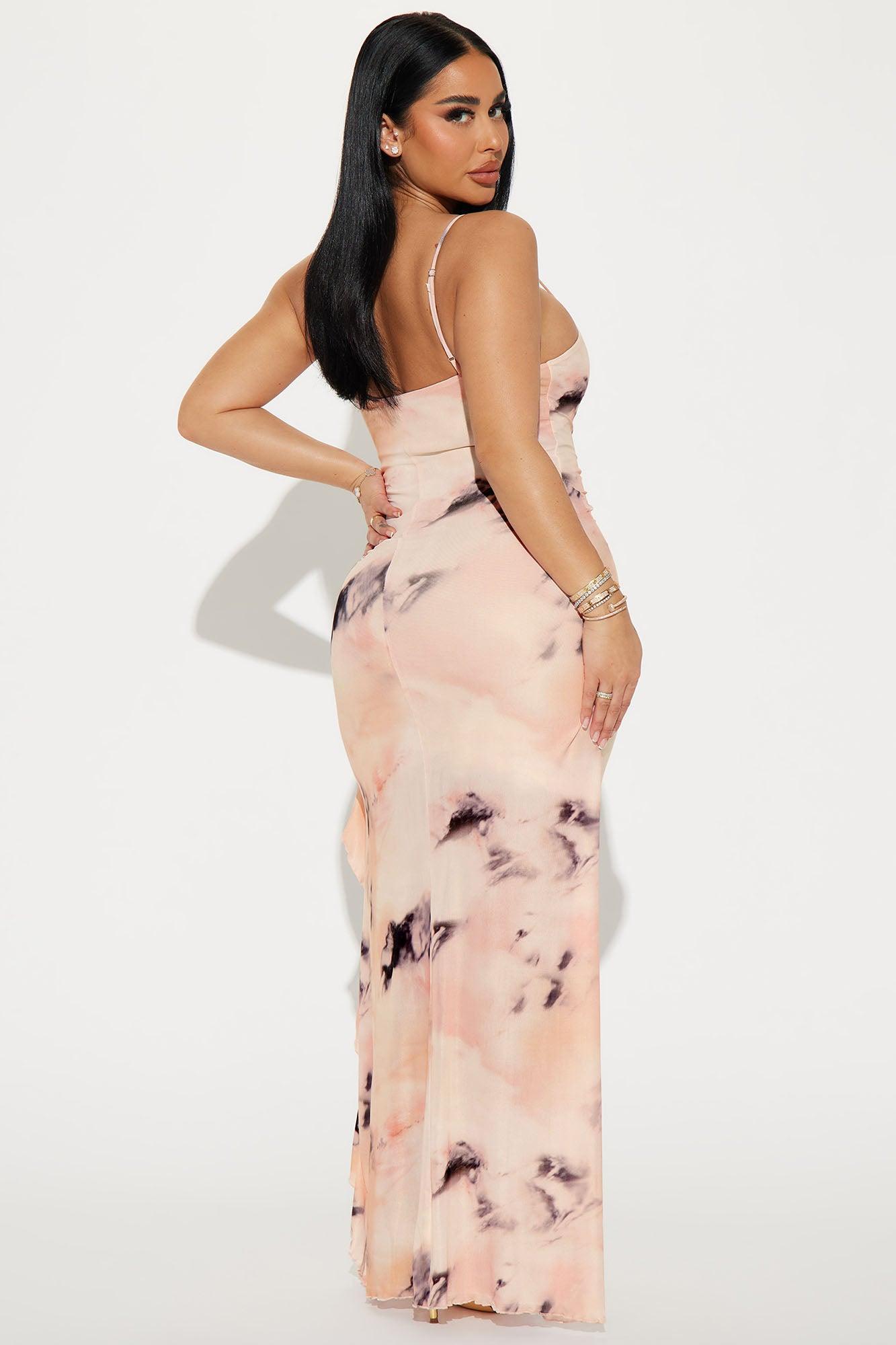 Andrea Mesh Maxi Dress - Pink/combo Product Image