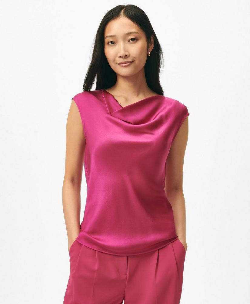 Cowl Neck Blouse in Washable Silk Charmeuse Product Image