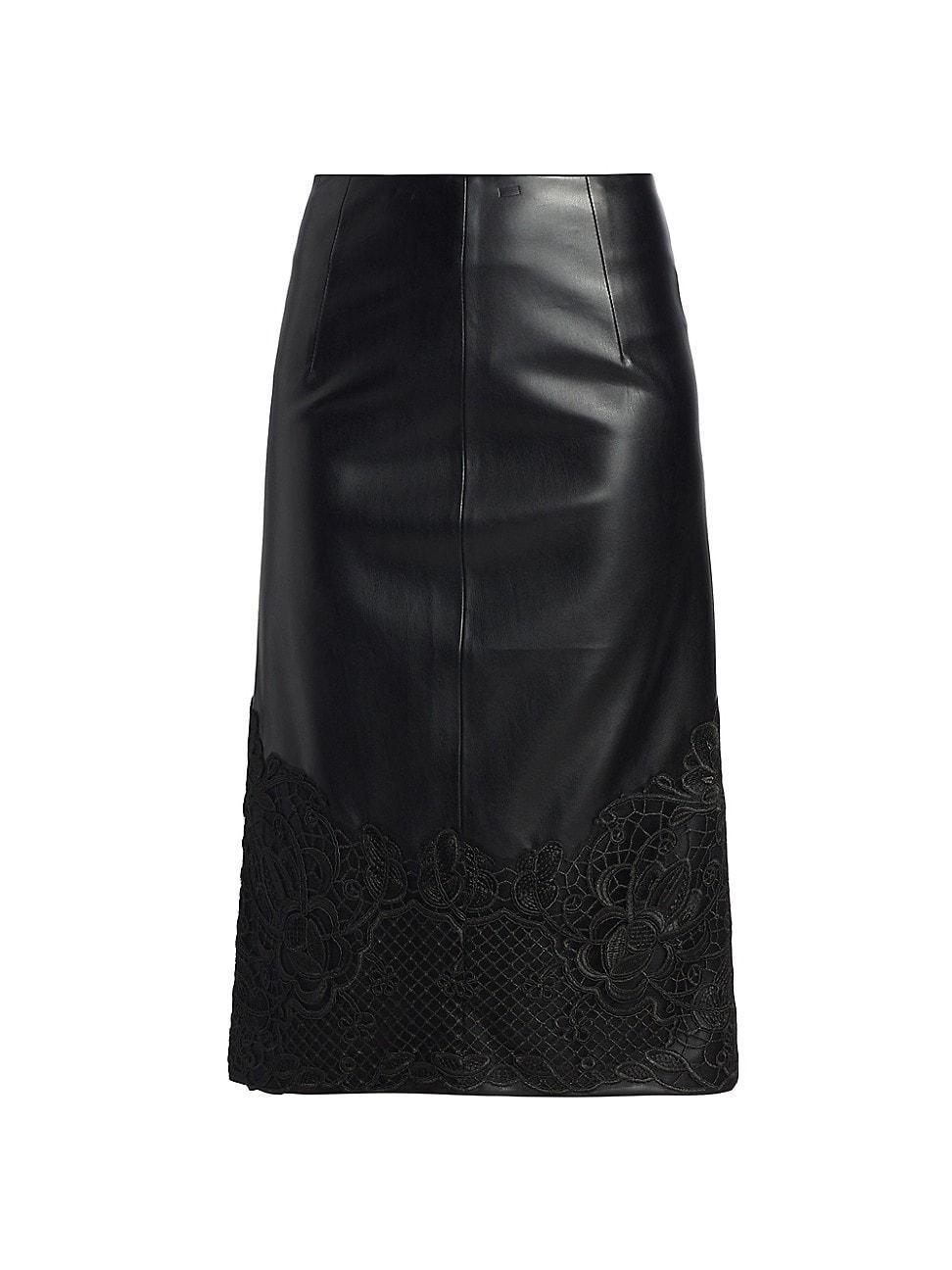 Womens The Camilla Vegan Leather Midi-Skirt product image