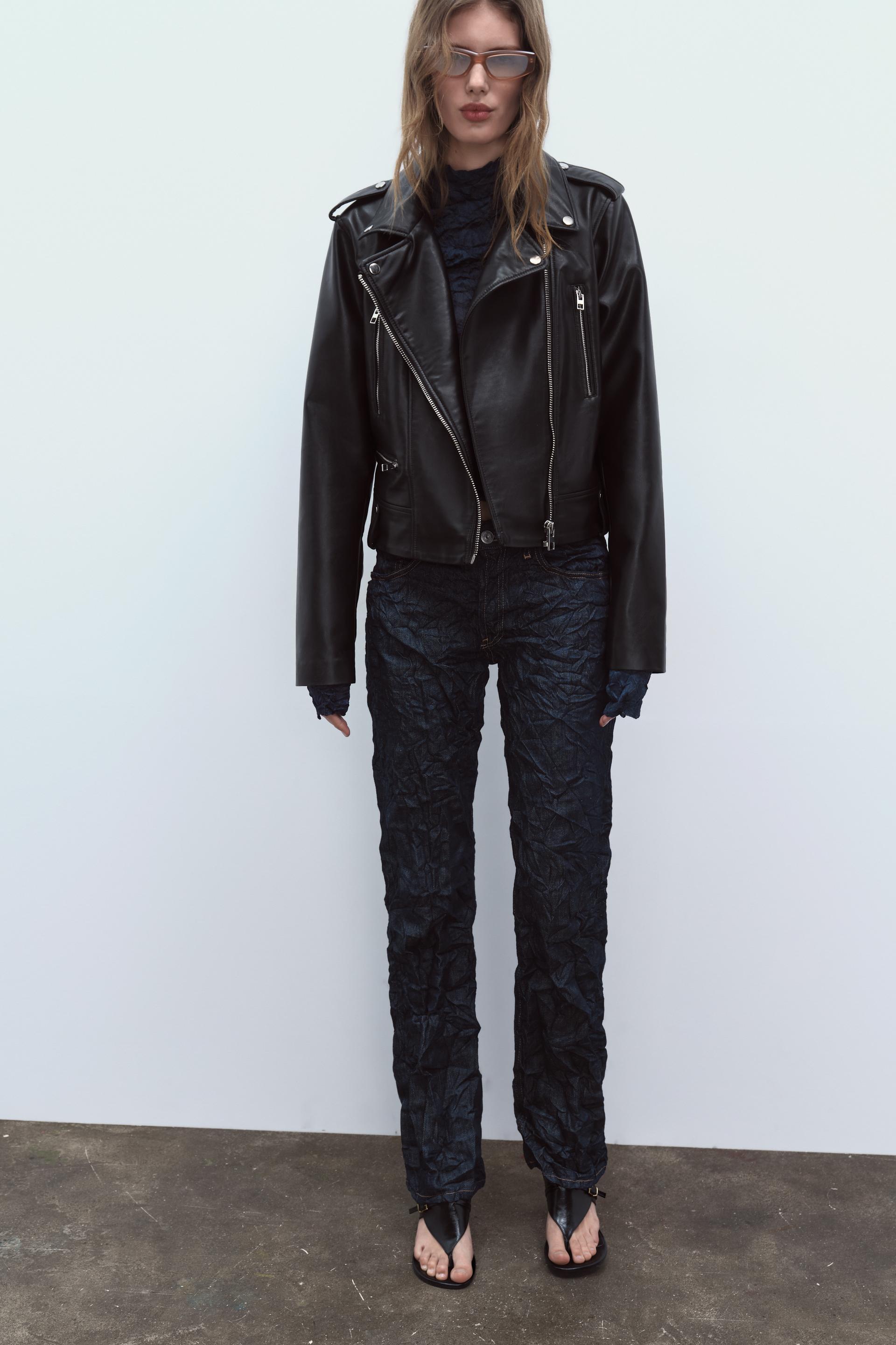 FAUX LEATHER BIKER JACKET Product Image