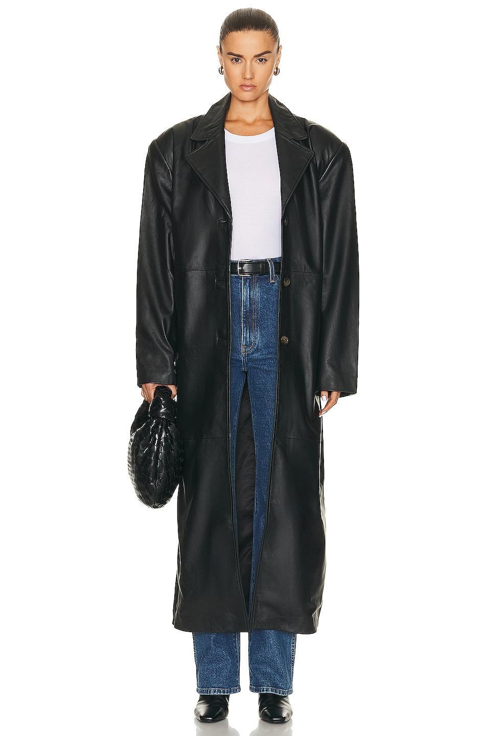 GRLFRND The Long Leather Coat Product Image