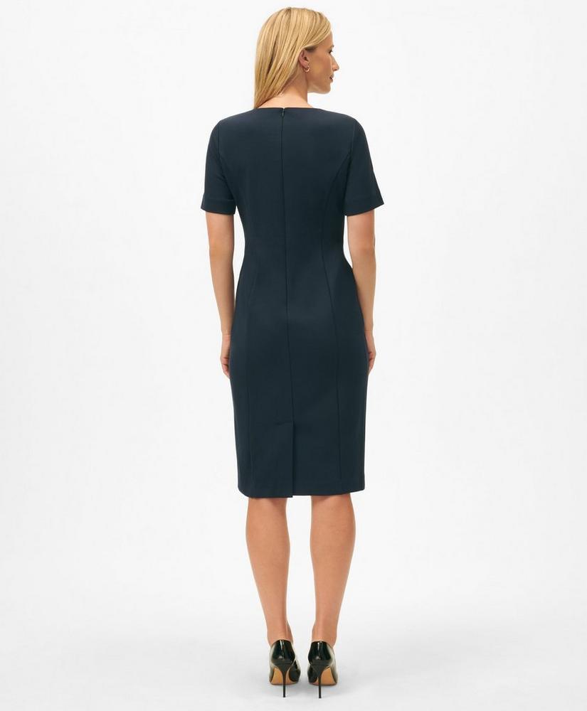 Short Sleeve Hip-Pocket Ponte Dress Product Image