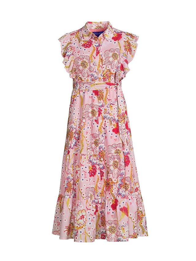 Womens Ernestine Floral Print Midi Shirtdress Product Image