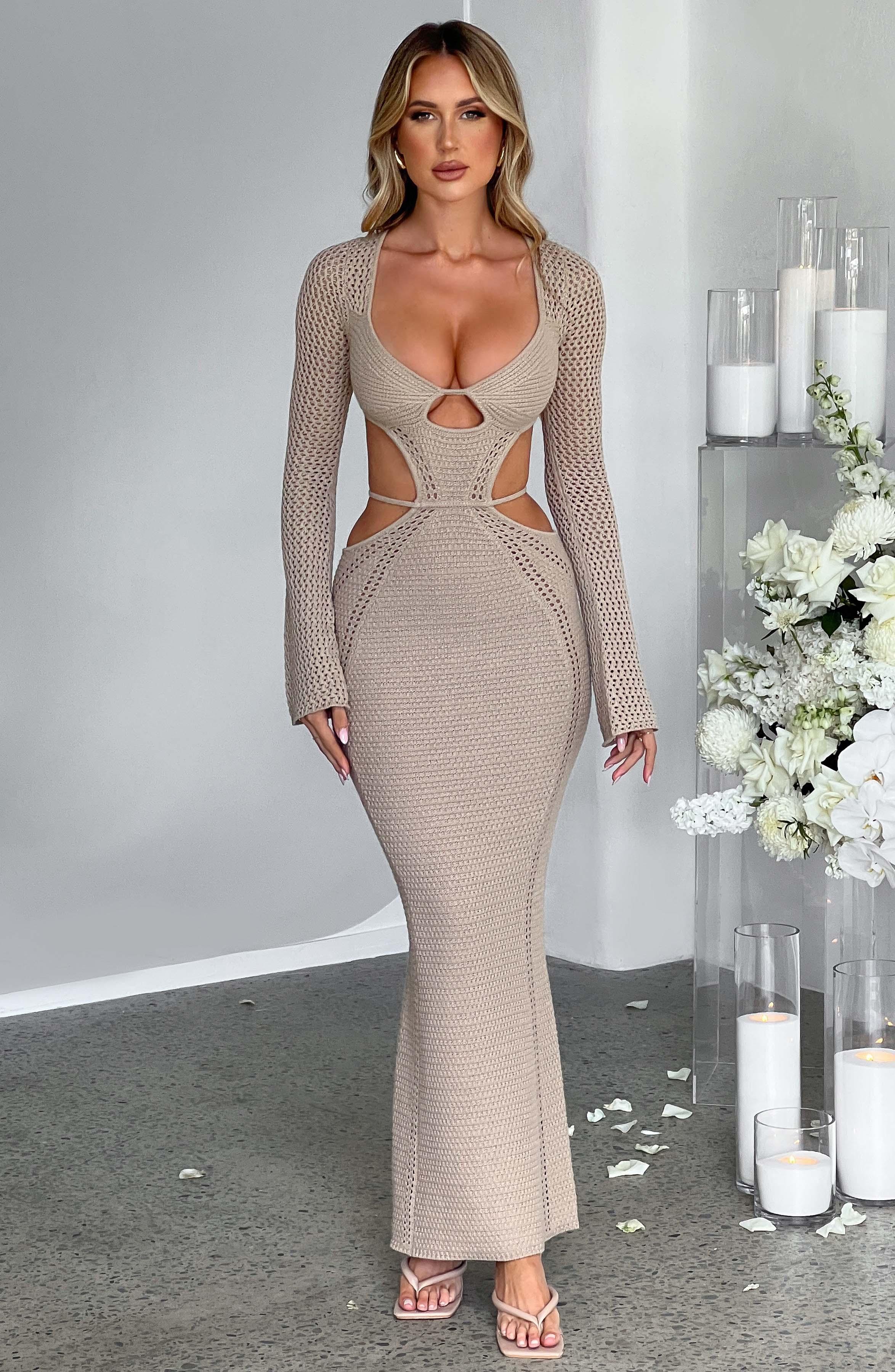 Nadine Maxi Dress - Beige Product Image