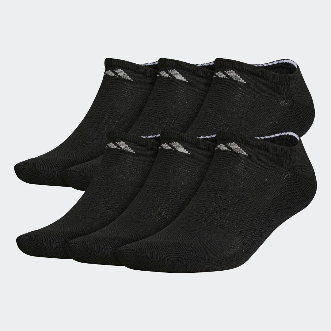 Mens adidas 6-pack Athletic Cushioned No-Show Socks Black Product Image