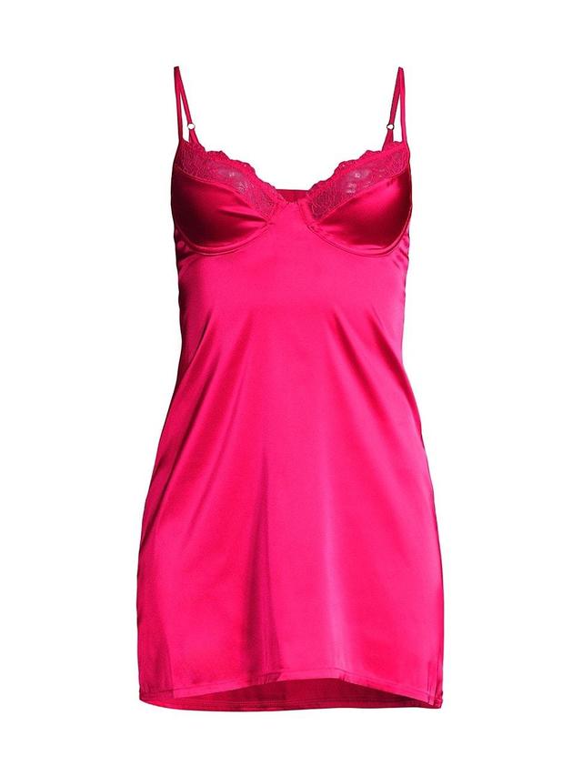 Womens Sienna Satin Slip Minidress Product Image