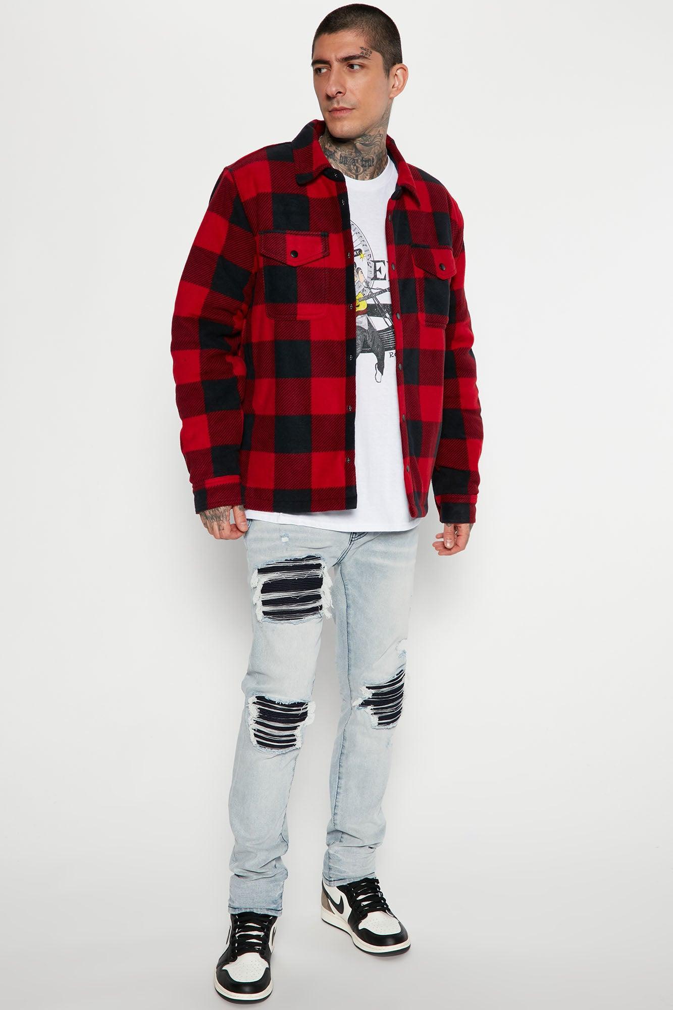 Lumber Flannel Shacket - Red/Black Product Image