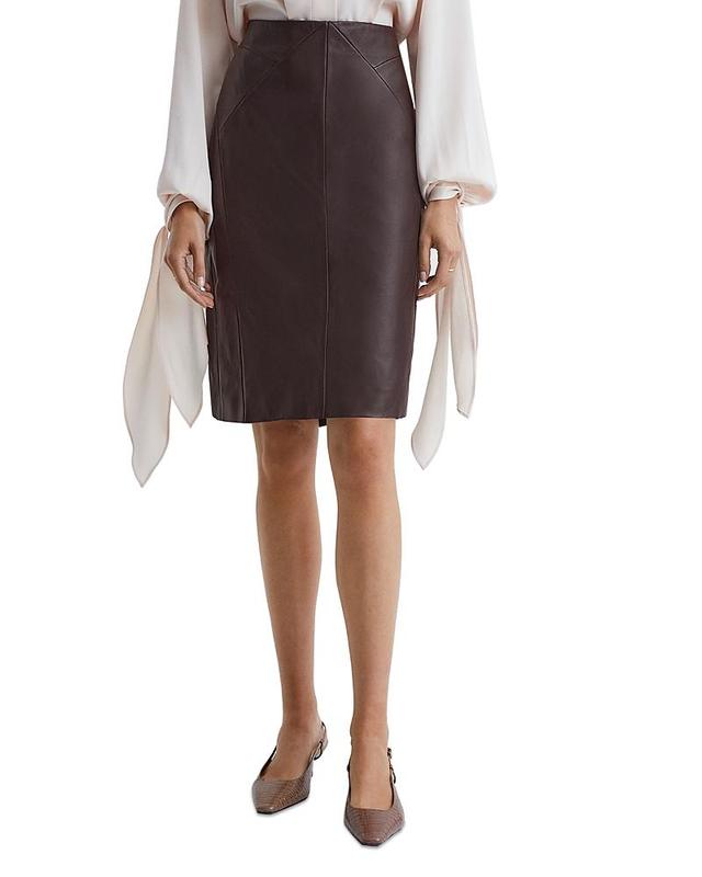 Womens Raya Leather Pencil Skirt Product Image